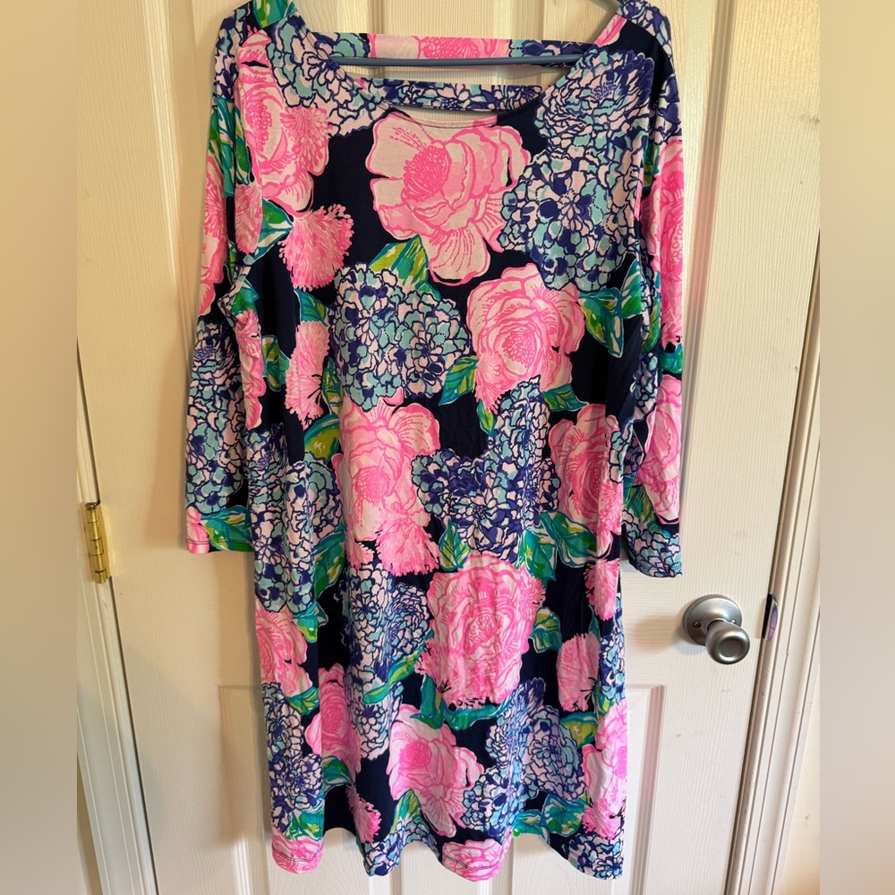Lilly Pulitzer Blue and Pink Patterned Garment